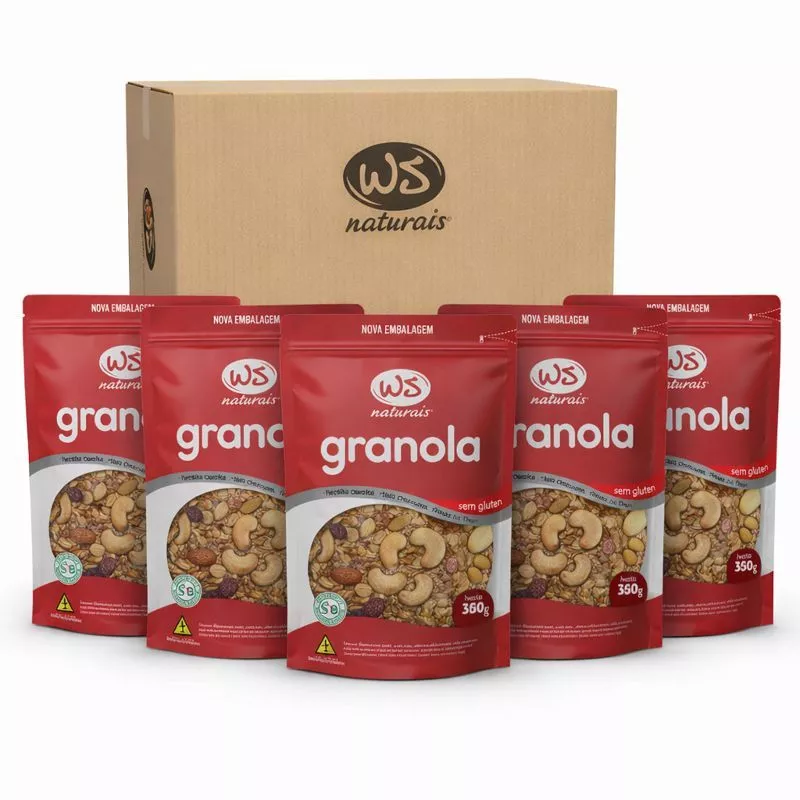 Kit c/ 5pct Granola sem Gluten WS NATURAIS 350g