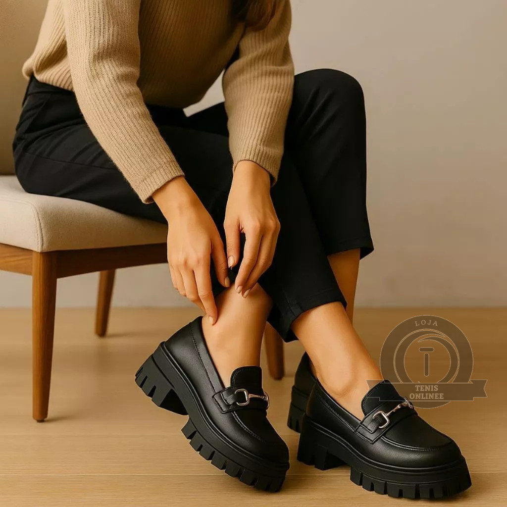 Mocassim Feminino Sola Tratorada Snapshoes Tendência Atual