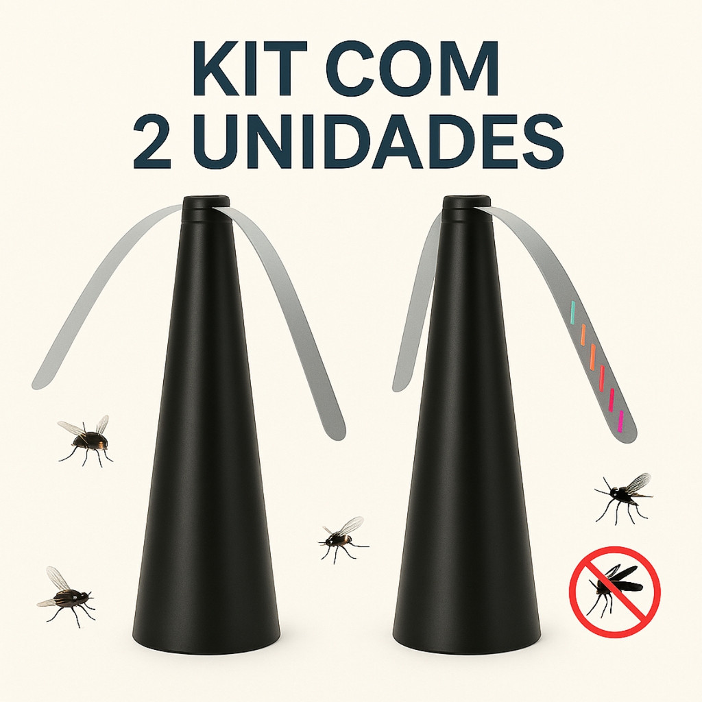 Kit 2 Ventilador Espanta Moscas Repelente Mosquito Pernilongo Silencioso Cozinha Mesa