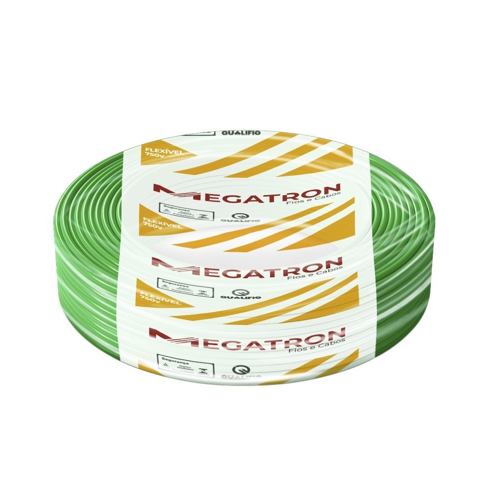 Cabo Flexível Megatron 2,5mm x 100m Rolo 750V Verde em Oferta na Shopee