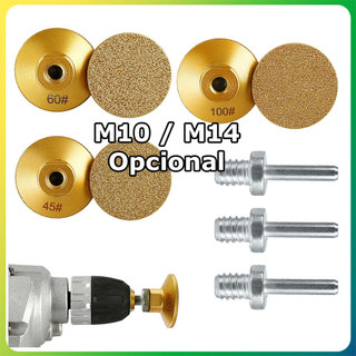 Cabeça de esmerilagem plana soldada diamantada 100# 60# 45# 50mm para esmeril angular M10/M14 com adaptador roscado