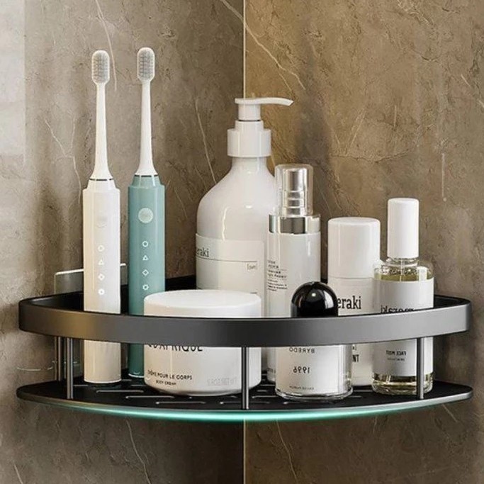 Kit 2 Prateleiras Móveis Banheiro Organizadora Canto Suporte Rack Porta Shampoo Achadinhos