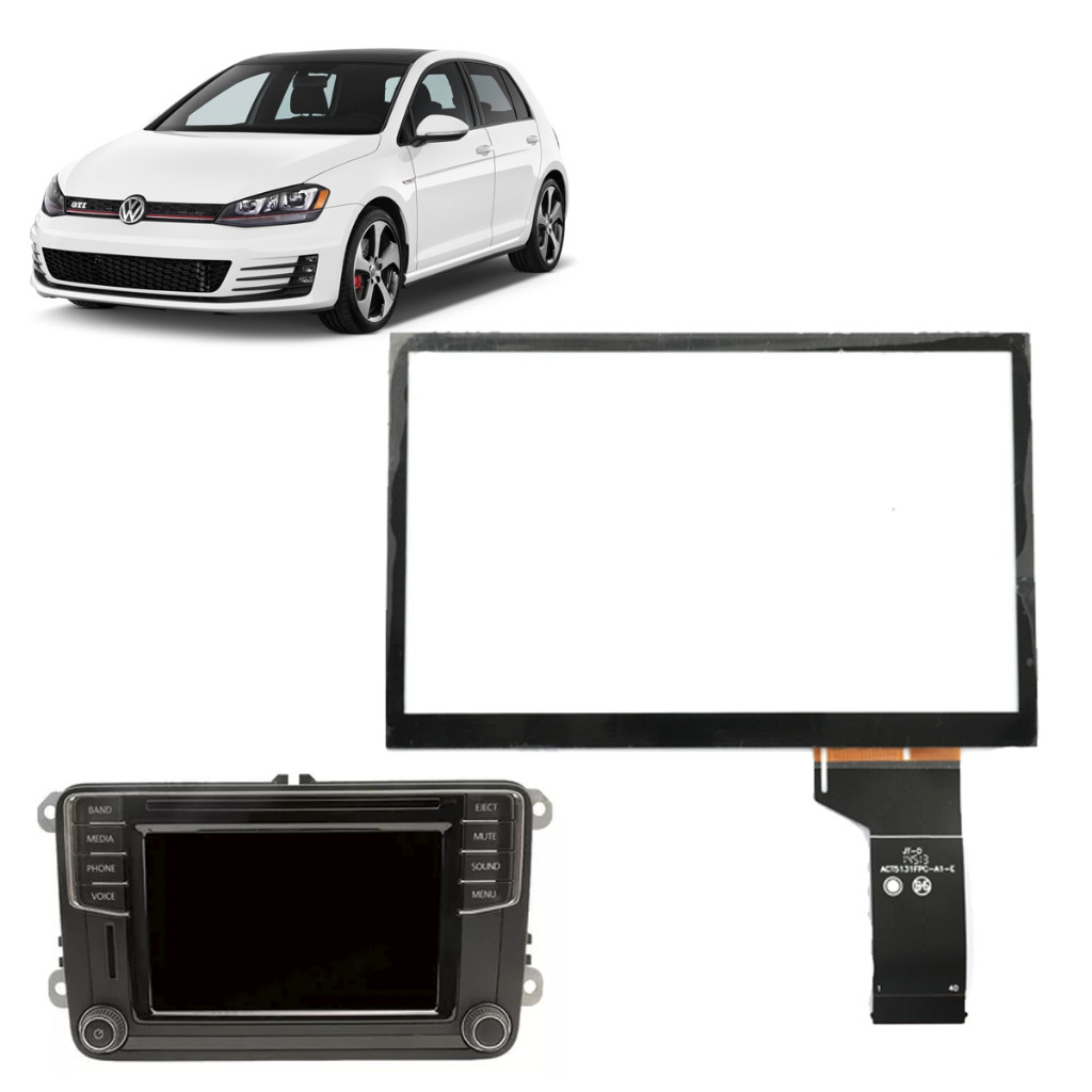 Tela Touch Screen Tatil Vidro Toque Multimidia Original Volkswagem MIB 1 MIB 2 STD golf Sportline 2014 a 2020