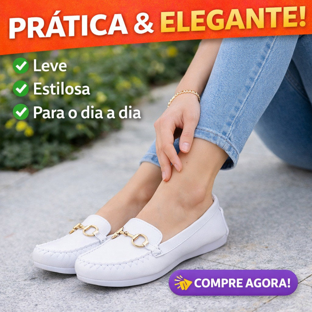 Sapatilha Feminina Casual Confortável Leve Dia a Dia Elegante com Detalhe Dourado 34 ao 39