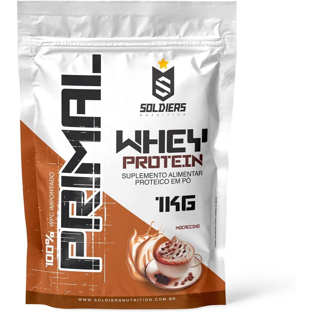 Soldiers Nutrition - Whey Protein Primal, Sabor Mocaccino 1Kg — R$ 71,01 em Shopee, 10% OFF