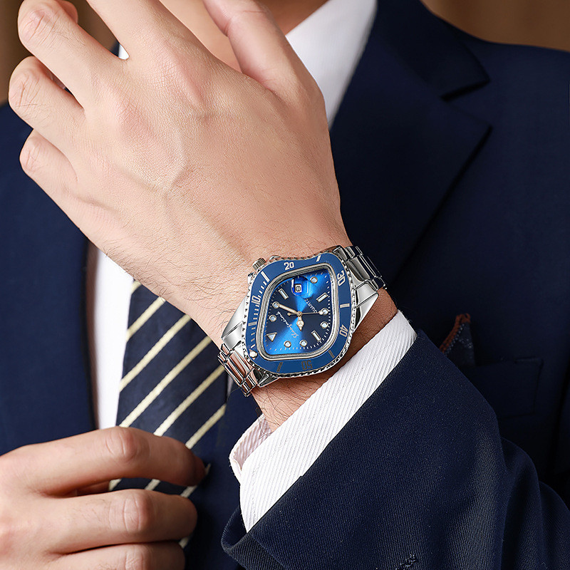 Relógio Submariner Criativo e Estiloso para Homens, Relógio Casual à Prova d'Água, Relógio de Quartzo Hip-Hop, Relógio d