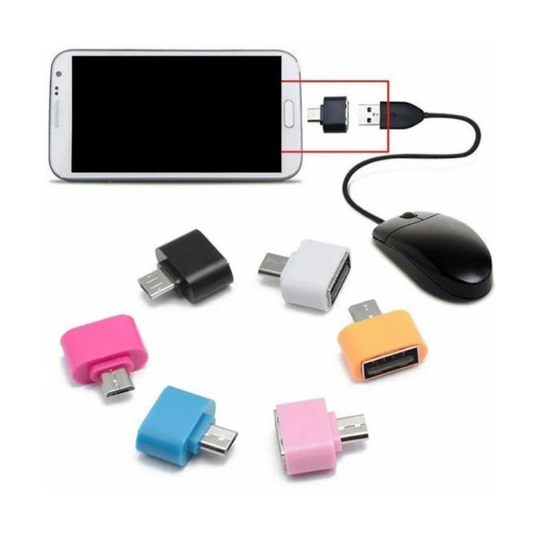 Adaptador Conversor Otg Usb Femea Para Micro USB Compatível Celular Teclado e Mouse Multicores