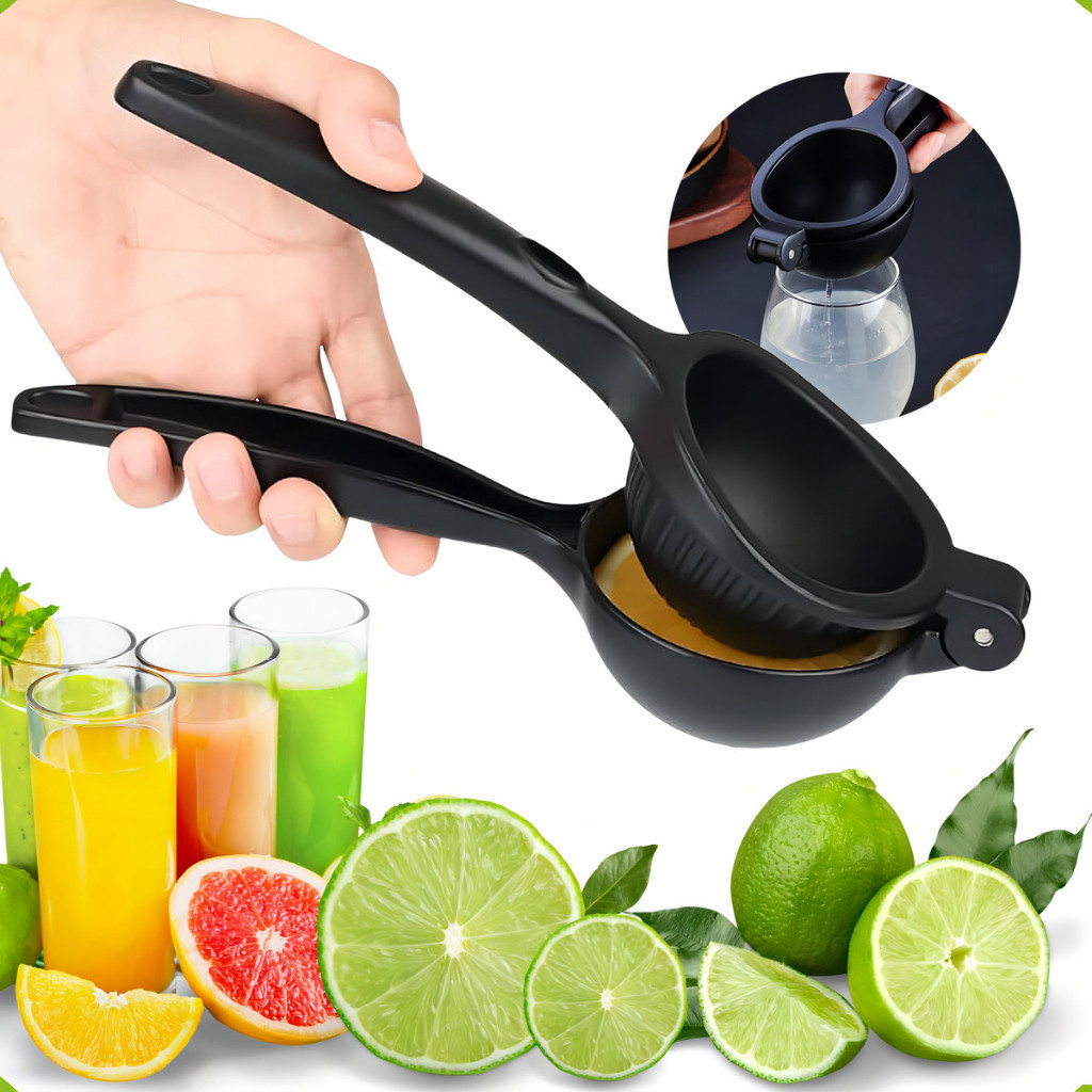 Espremedor Amassador Prensador De Limão Laranja Frutas Suco Metal Preto Reforçado Manual Resistente em Oferta na Shopee