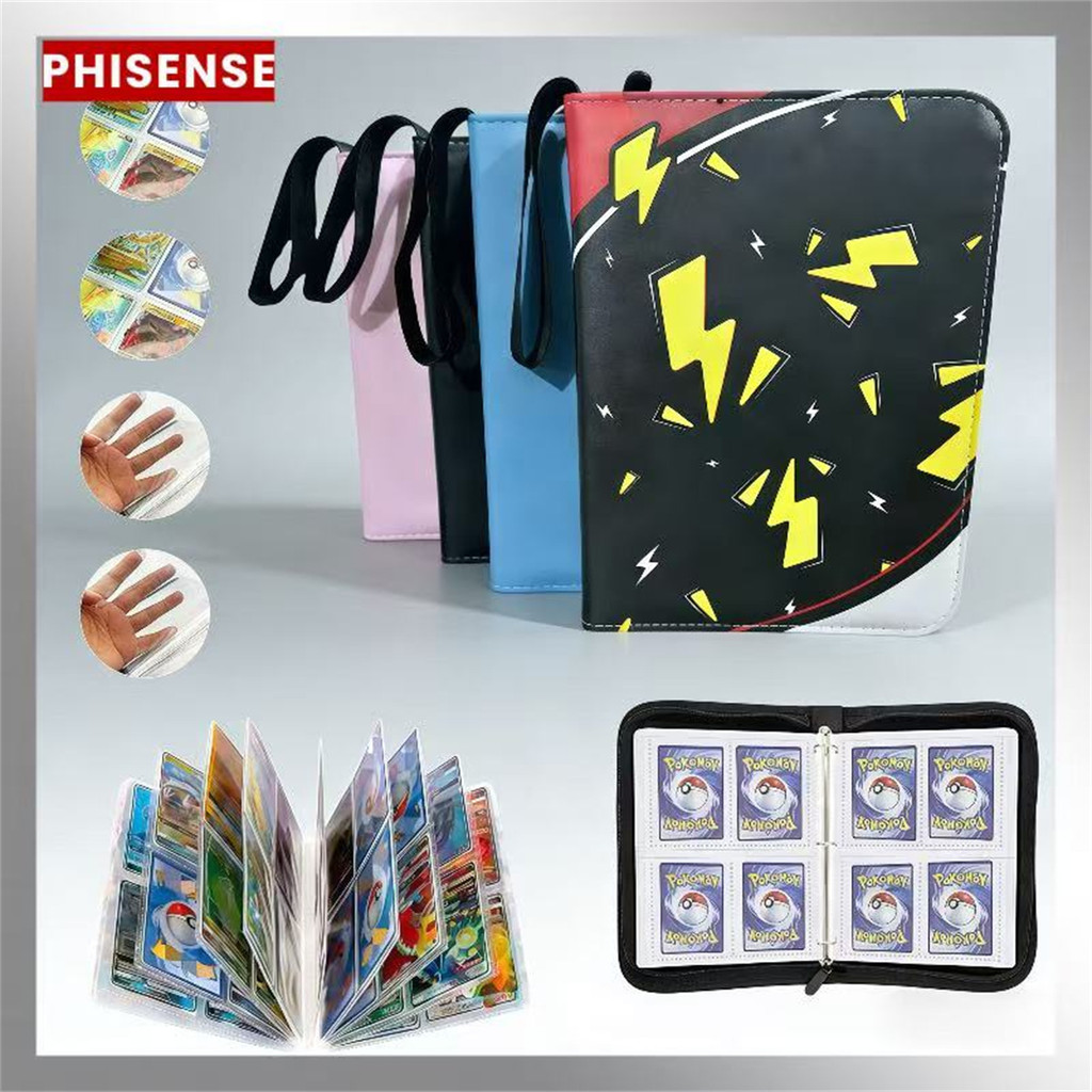 Fichário Álbum Capa Dura Com Zíper Para 400 Cartas Com 50 Folhas Pokémon Magic Yugioh Cards Proteção em Oferta na Shopee