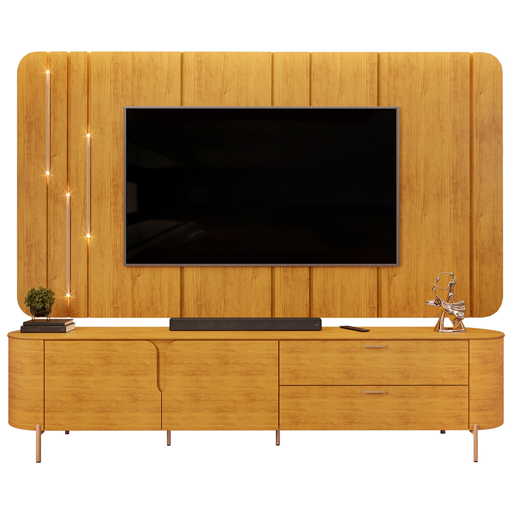 Rack Para Sala com Painel Para TV 75 Pol Dion D05 Cedro - Lyam Decor · foto 2