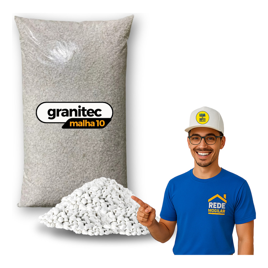 20 Kg Granitina Branca P/ Parede Malha 10 Original Grafiato