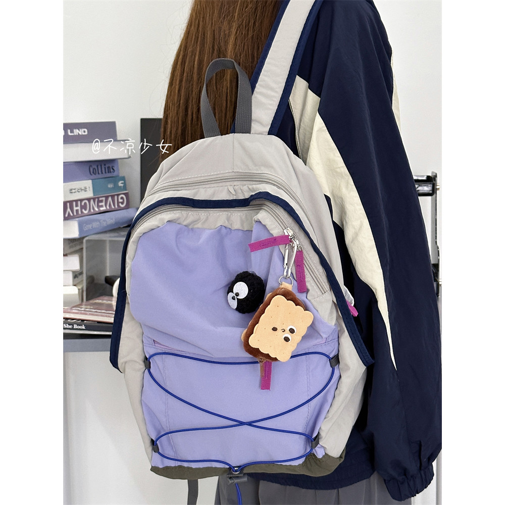 Esportes ao ar livre montanhismo mochila ins estilo preguiçoso lazer ciclismo leve mochila estilo Hong Kong mochila de v