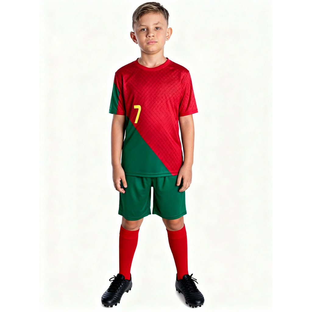 ENVIO EM 24HRS - Kit Conjunto Infantil Juvenil Seleção P0RTUGAL - ENVIO IMEDIATO!!!