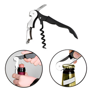 Abridor De Garrafa Vinho Saca Rolhas - Inox Preto