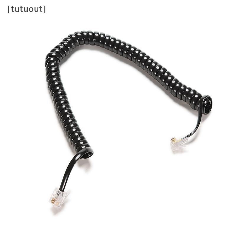 [tutuout] Cabo De Extensão De Telefone Bla De 6.5 Pés Linha De Bobina Encaracolada Fio VN