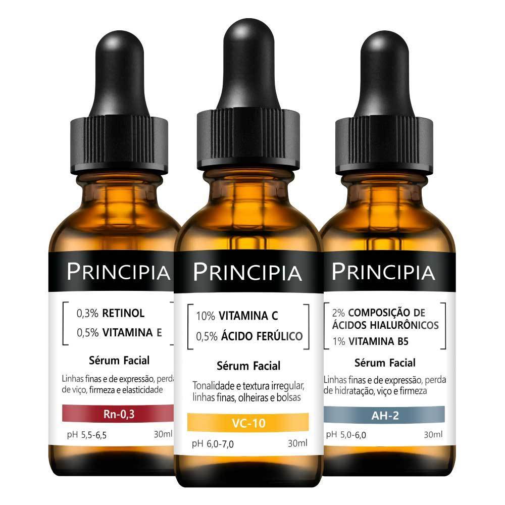 Principia kit Rejuvenescedor Essencial - Sérum Vitamina C + Retinol + Ácido Hialurônico