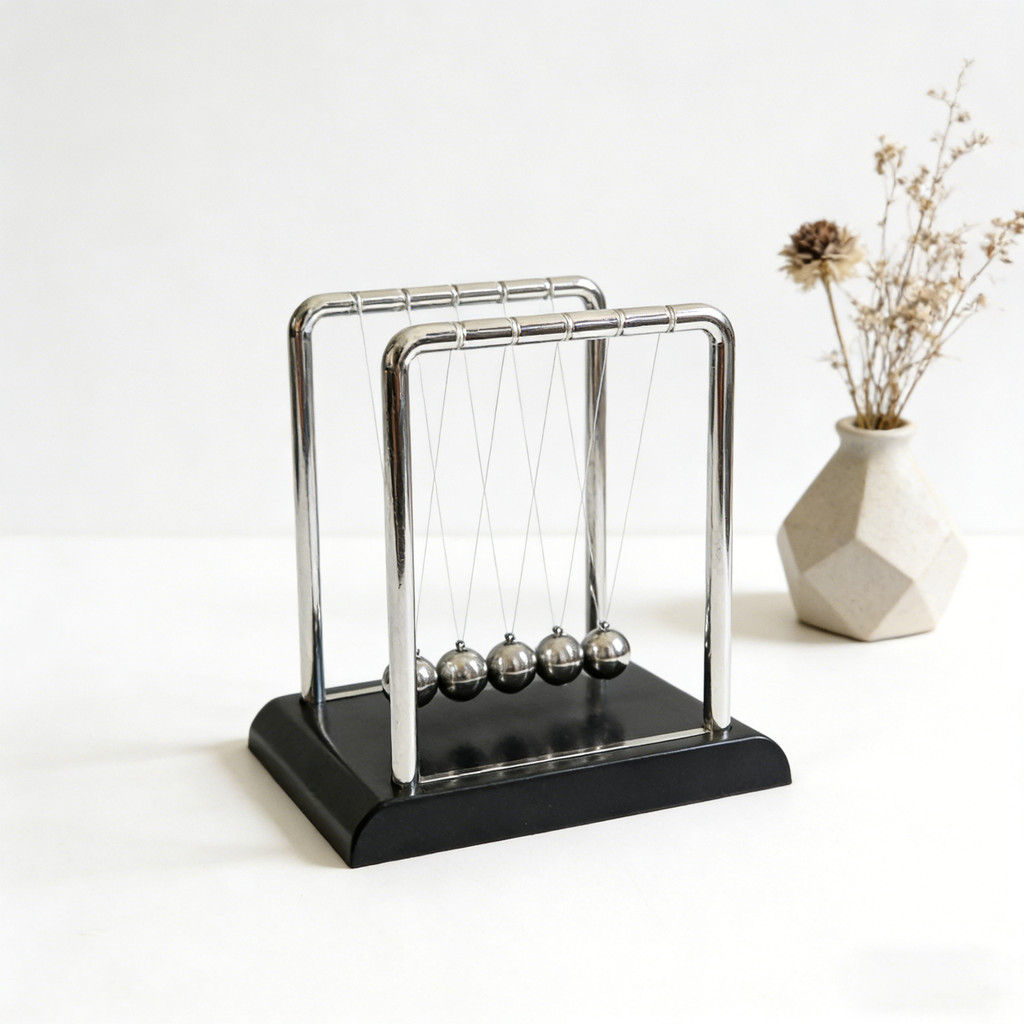 Pêndulo de Newton Luxo - Enfeite e Decoração Mesa Sala Escritório - Balance Balls