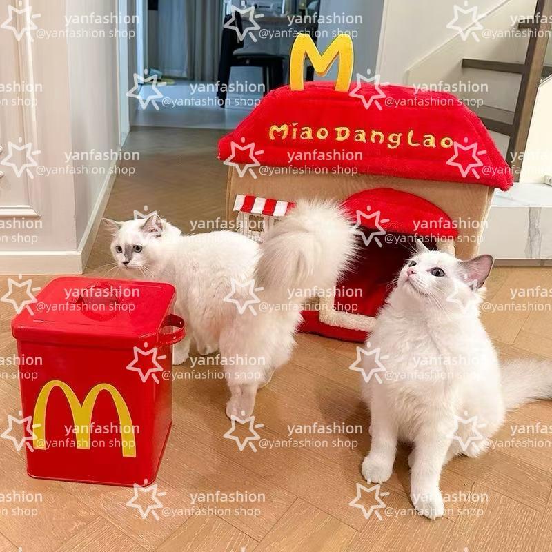 Casinha de petzs  e aconchegante para Teddy e Bichon Frisé, com cama removível e lavável para gatos.megaliquidacao2026*