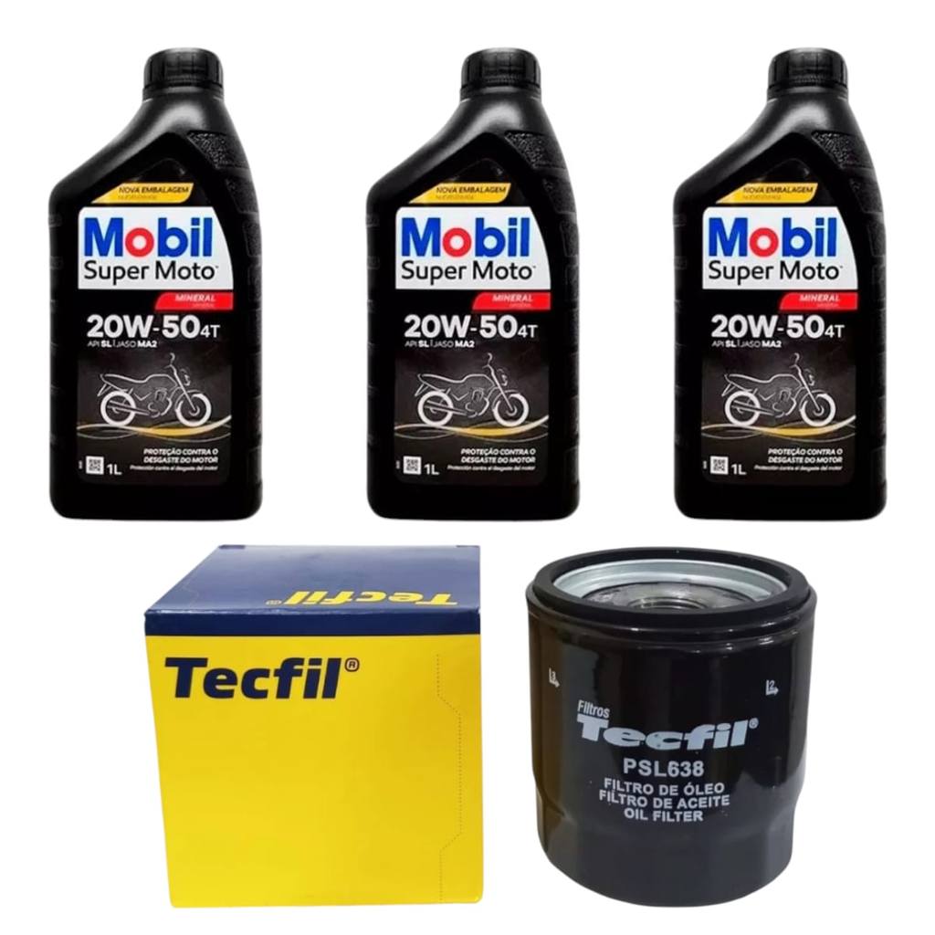 Kit Troca Oleo E Filtro Shadow 600 shadow 750 Mobil 20w50