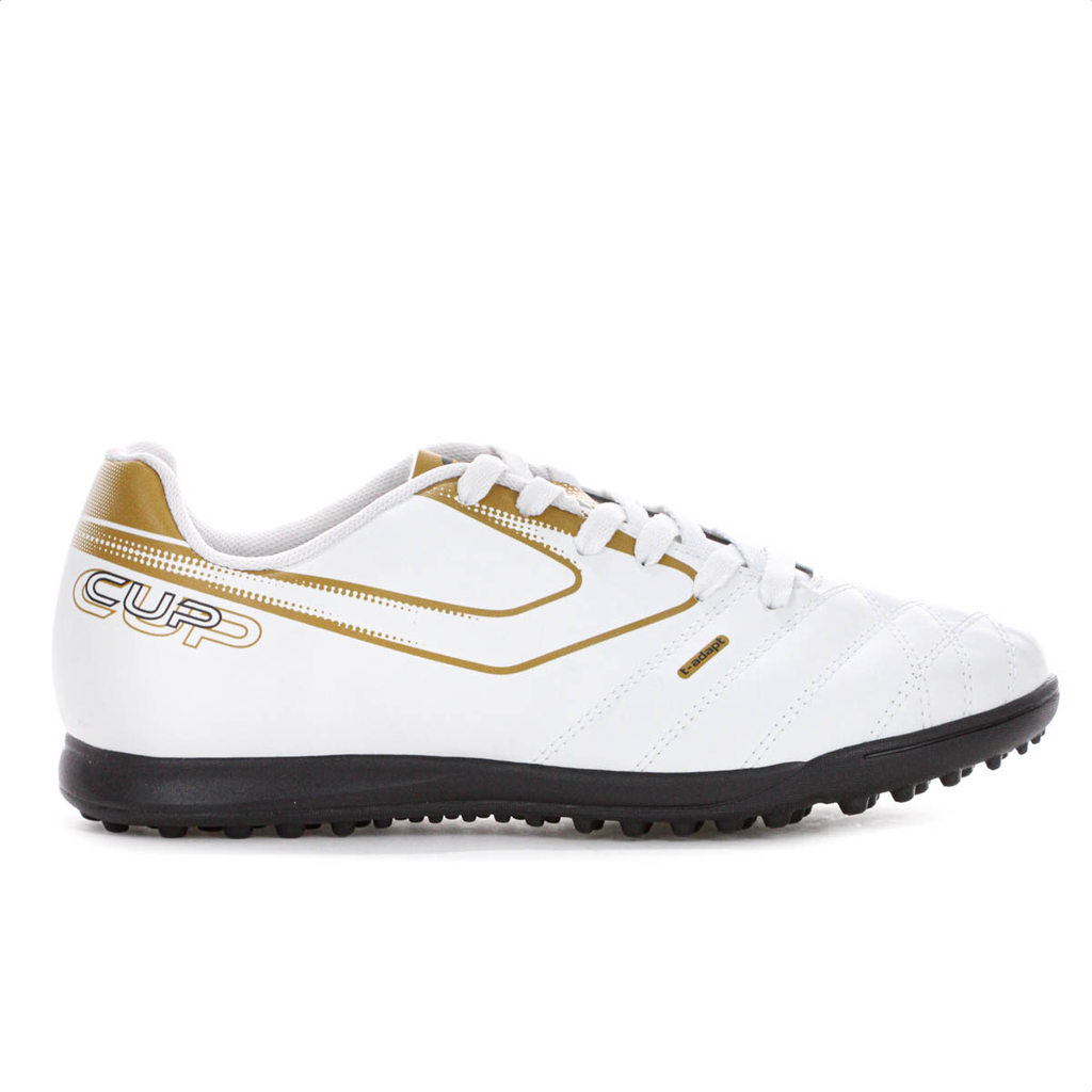 Chuteira Topper Society Cup VIII Branco e Dourado - Masculino
