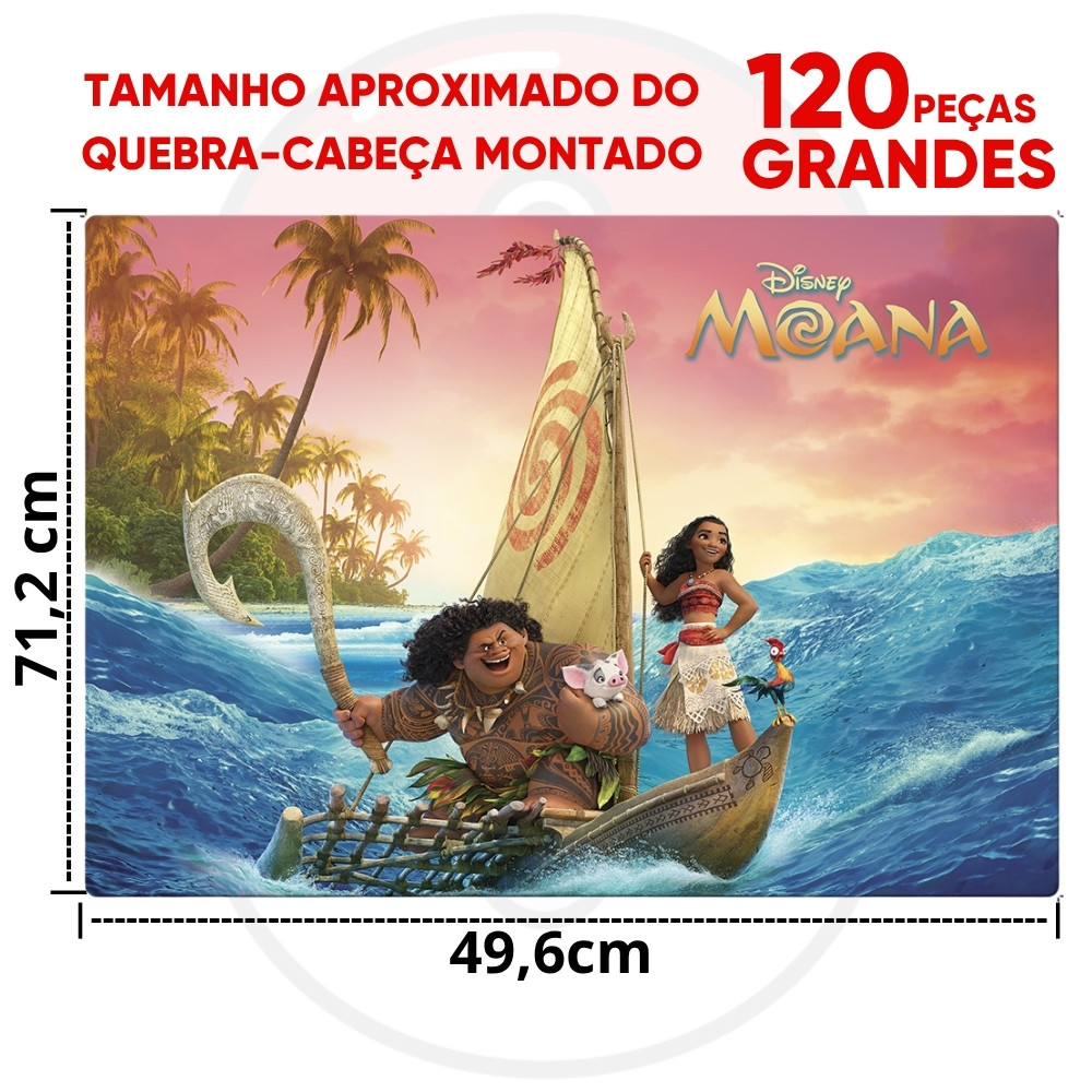 QUEBRA CABEÇA GRANDÃO MOANA DISNEY 120 PEÇAS GRANDES TOYSTER PUZZLE BRINQUEDO FILME DESENHO CRIANÇA · foto 2