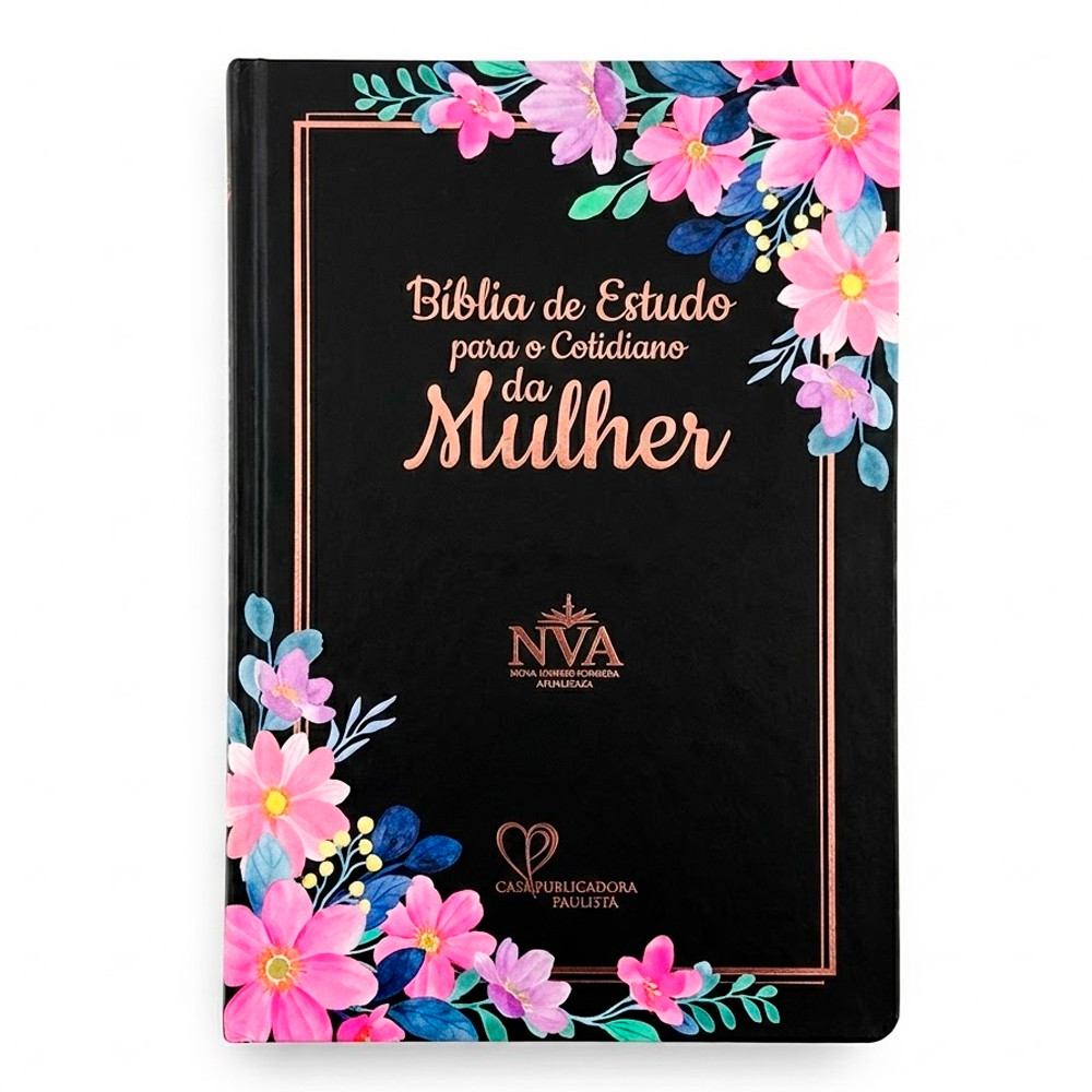 Bíblia de Estudo Para o Cotidiano da Mulher | NVA | Full Collor | Capa Dura Preta