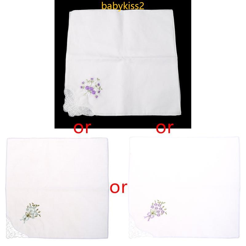 Bab 6 Peças Feminino Lenço Renda Bordado Floral