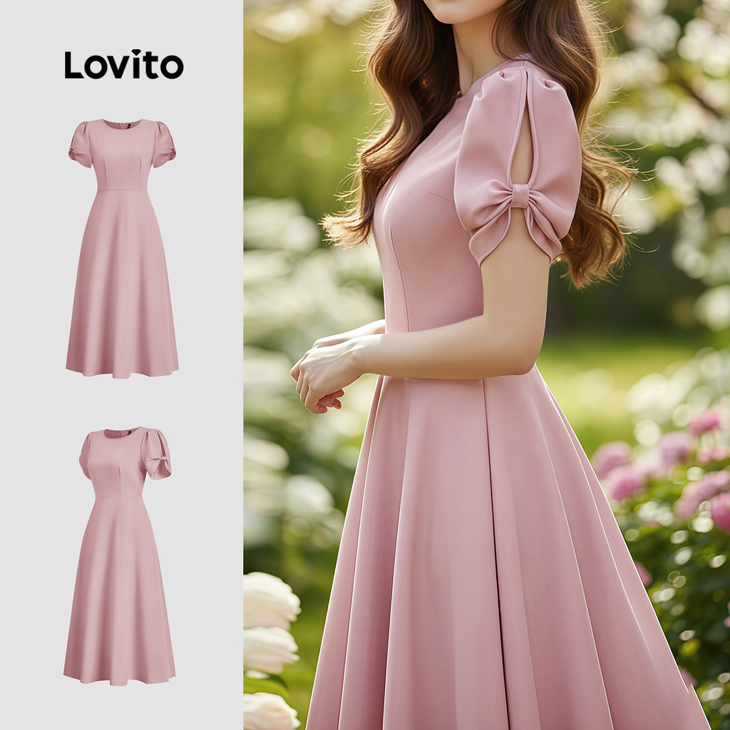Lovito Elegante Vestido Dividido Formal/casamento/dama de Honra Primavera/verão