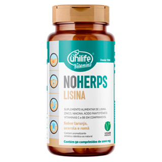 NoHerps Lisina 1000mg Unilife 90 comprimidos Laranja e Acerola em Oferta na Shopee