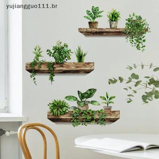 # Novo Adesivos De Parede Criativos Decalques De Plantas Em Vasos Autoadesivos Removíveis Mural DIY Arte Acessórios De D