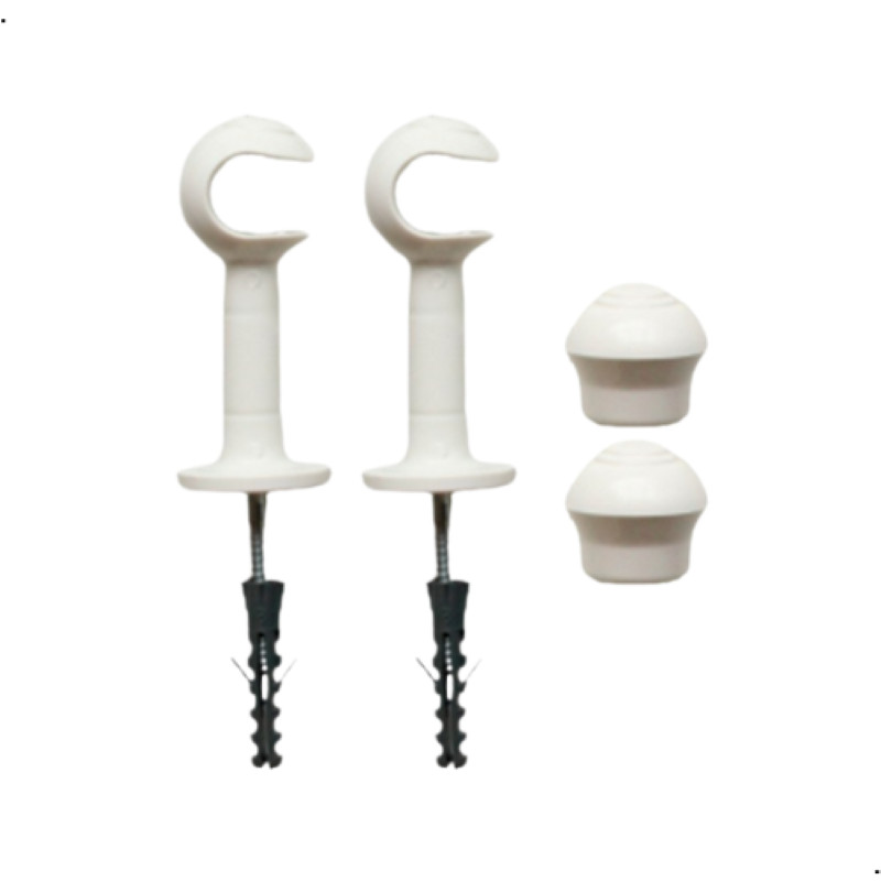 Kit c/ 2 Suportes Para Varão de Cortina 19mm em Plástico Cores Variadas