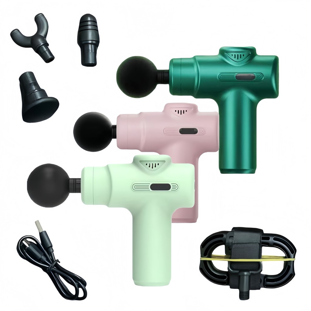 Massageador elétrico portátil com cinto de massagem muscular profissional, pistola de massagem elétrica