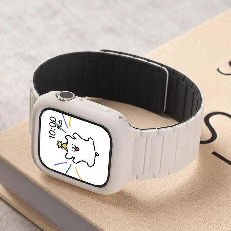 Capa+Pulseira de Silicone Macio para iWatch Ultra 3 49mm 46mm 42mm 44mm 40mm 45mm 41mm para iWatch Série 11 10 SE3 9 8 7