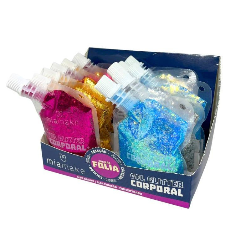 Gel Glitter Facial, Corporal e Capilar Brilho Carnaval Shining Gir 50ml Mia Make