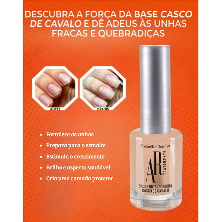 Base de Unha Fortalecedora Casco de Cavalo 9 Ml Abelha Rainha