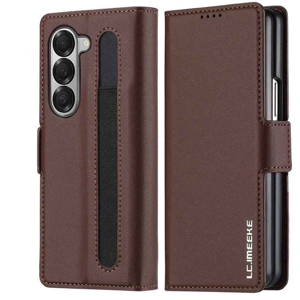 2026 Capa De Telefone De Couro Premium Para Samsung Galaxy Z Fold 7 6 5 4 3 Fold