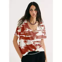Blusa Feminina Em Viscose Estampada