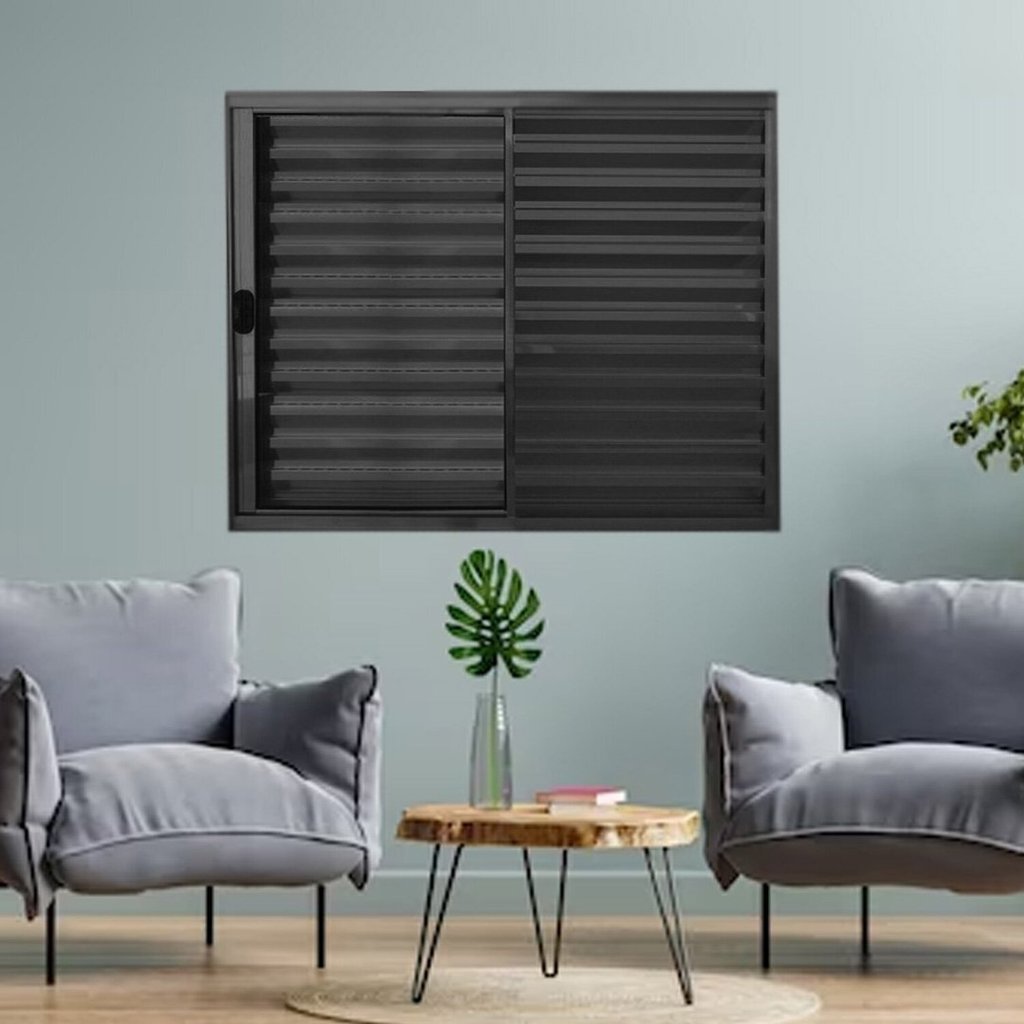 Janela Veneziana de Alumínio 3 Folhas 120 X 150cm Linha Modular 120cm x 150cm em Oferta na Shopee