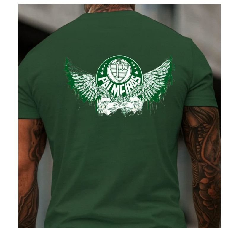 Camisa Masculina Palmeiras Torcedor Camiseta Time Verdão Futebol Esportiva Gola Redonda Algodão