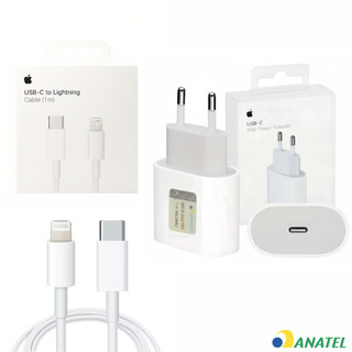 Kit Cabo + Fonte Carregador 100% Original Apple 20W USB-C Turbo Lacrado ID-Apple IPad IPhone Tipo-C