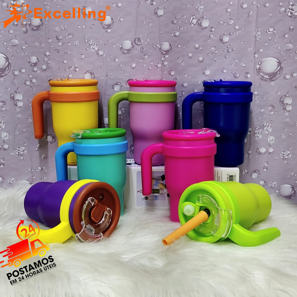 Copo Térmico Aço Inox SUS 304- 460ML com Alça e Tampa Varias Cores -Temperatura Ideal  XR-106 em Oferta na Shopee