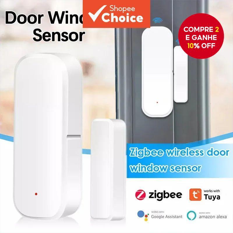 Sensor De Porta Inteligente ZigBee Janela Alarme Em Tempo Real Automação Residencial Alexa