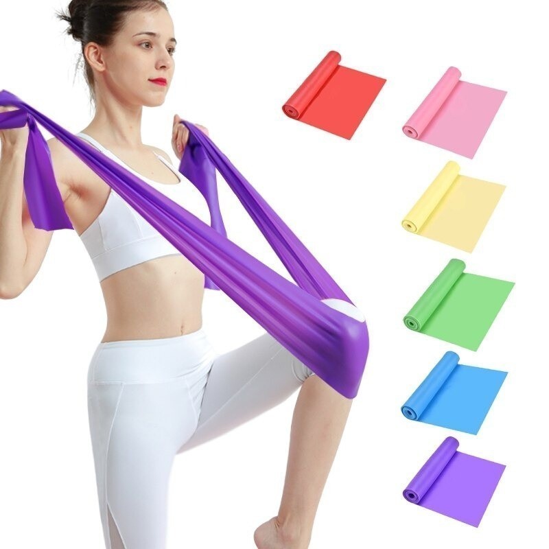 Kit 15 Faixas Elásticas 1,5m Para Fisioterapia Academia Pilates Yoga Exercícios Funcionais Alongamento Resistência