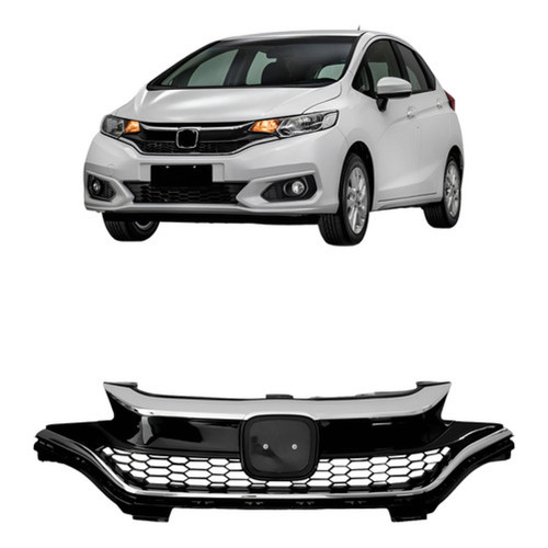 Grade Radiador Para Honda Fit 2018 A 2021 C/ Friso Cromado em Oferta na Shopee