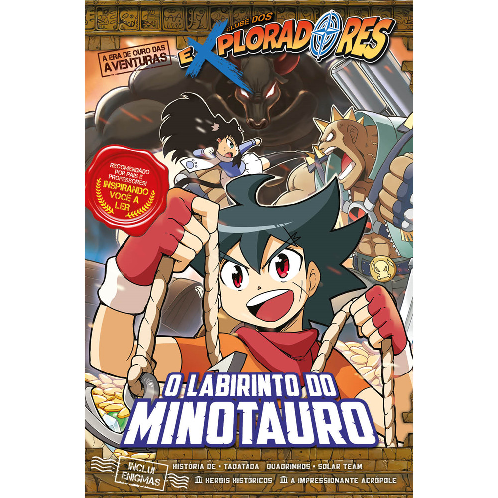 Capa do livro Mangá - Clube dos eXploradores: O labirinto do Minotauro - por Tadatada - Editora JBC
