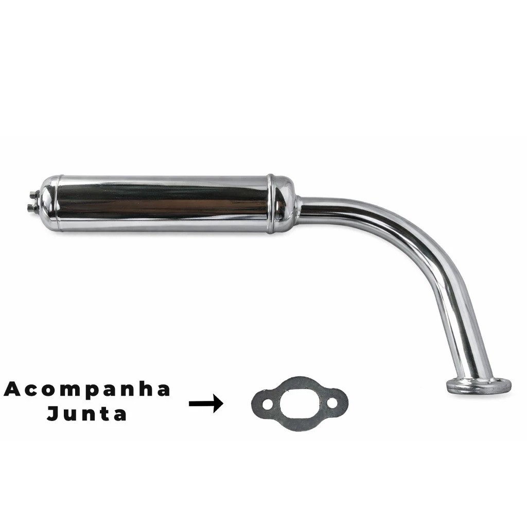 Escapamento Cromado Bicicleta Motorizada Moskito Motor 80cc