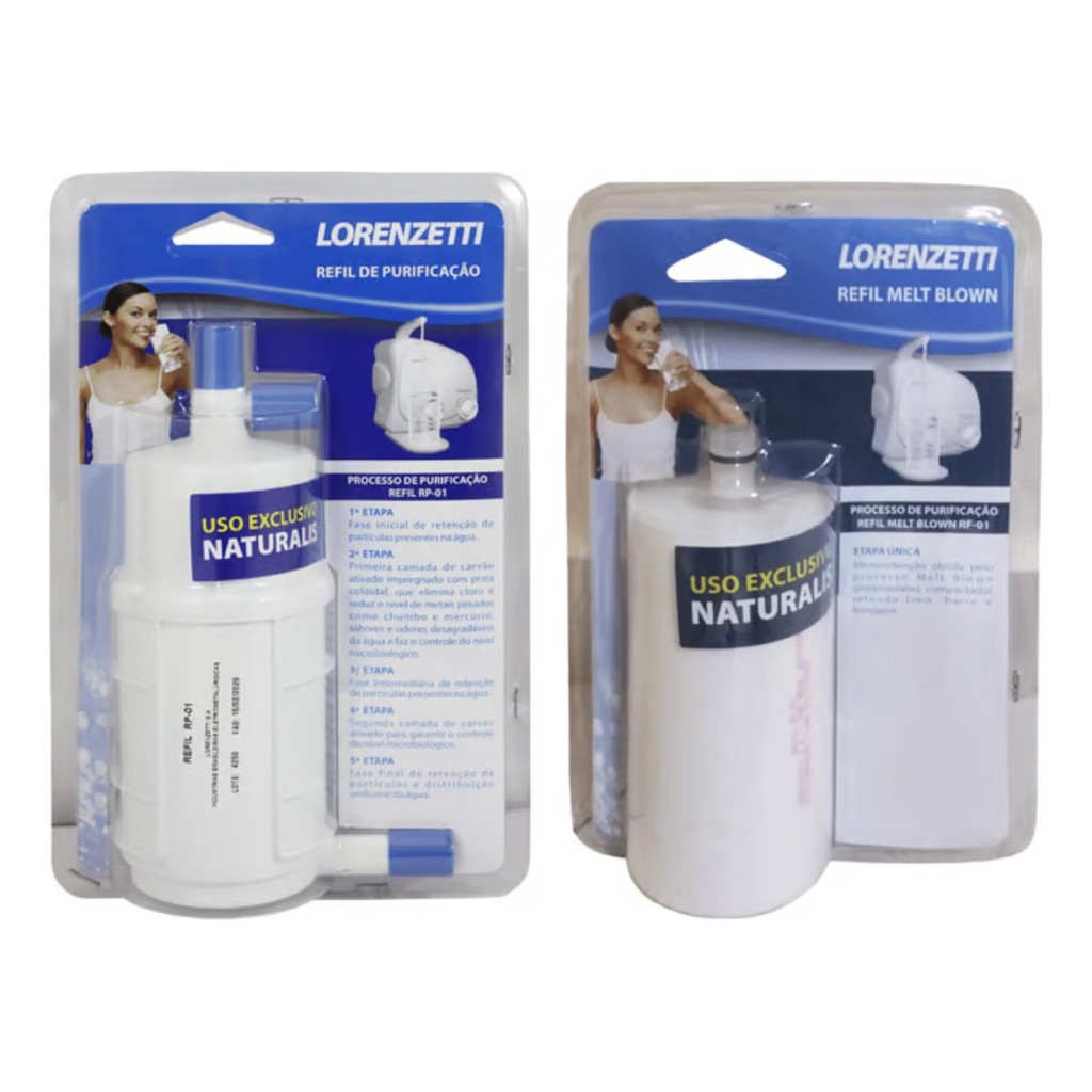 Kit Refil de Filtração e Purificação Para Filtro Naturalis Rp-01+ Rf-01 Original Lorenzetti