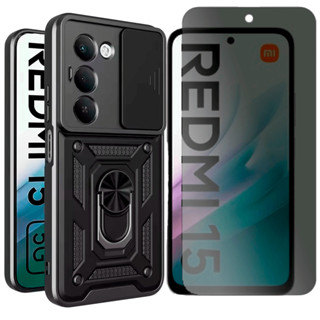 Capa Anel Armor Para Xiaomi Redmi 15 4G + Pelicula Privacy em Oferta na Shopee