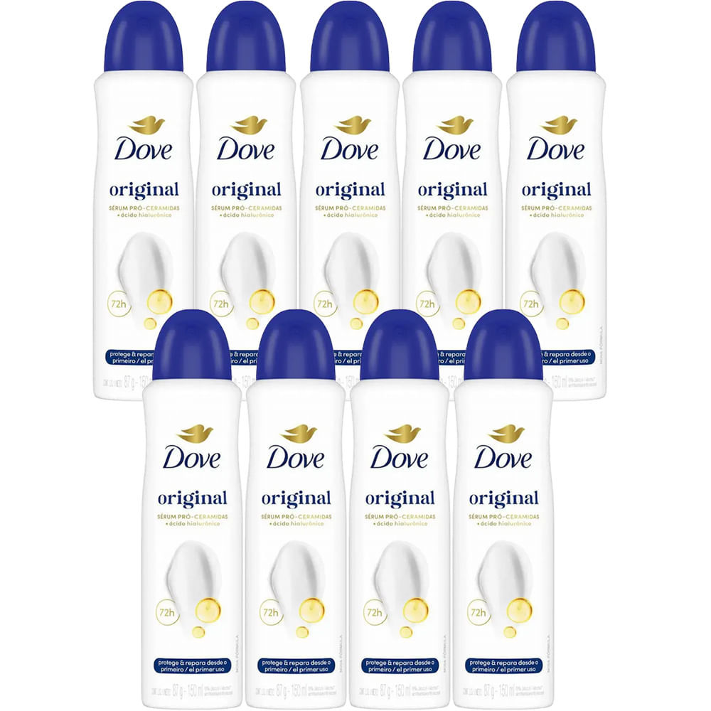 Kit Desodorante Aerosol Dove Original 150ml - 9 unidades