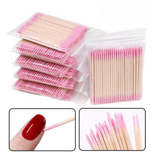 Kit 100/300/600/1000 Palitos Com Algodão De Limpeza Alinhamento Henna Micropigmentação Unha Boca Sobrancelha